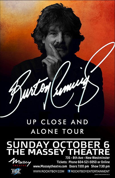 Burton Cummings Up Close and Alone Tour Poster
