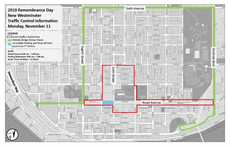 2019 Remembrance Day Ceremonies Map